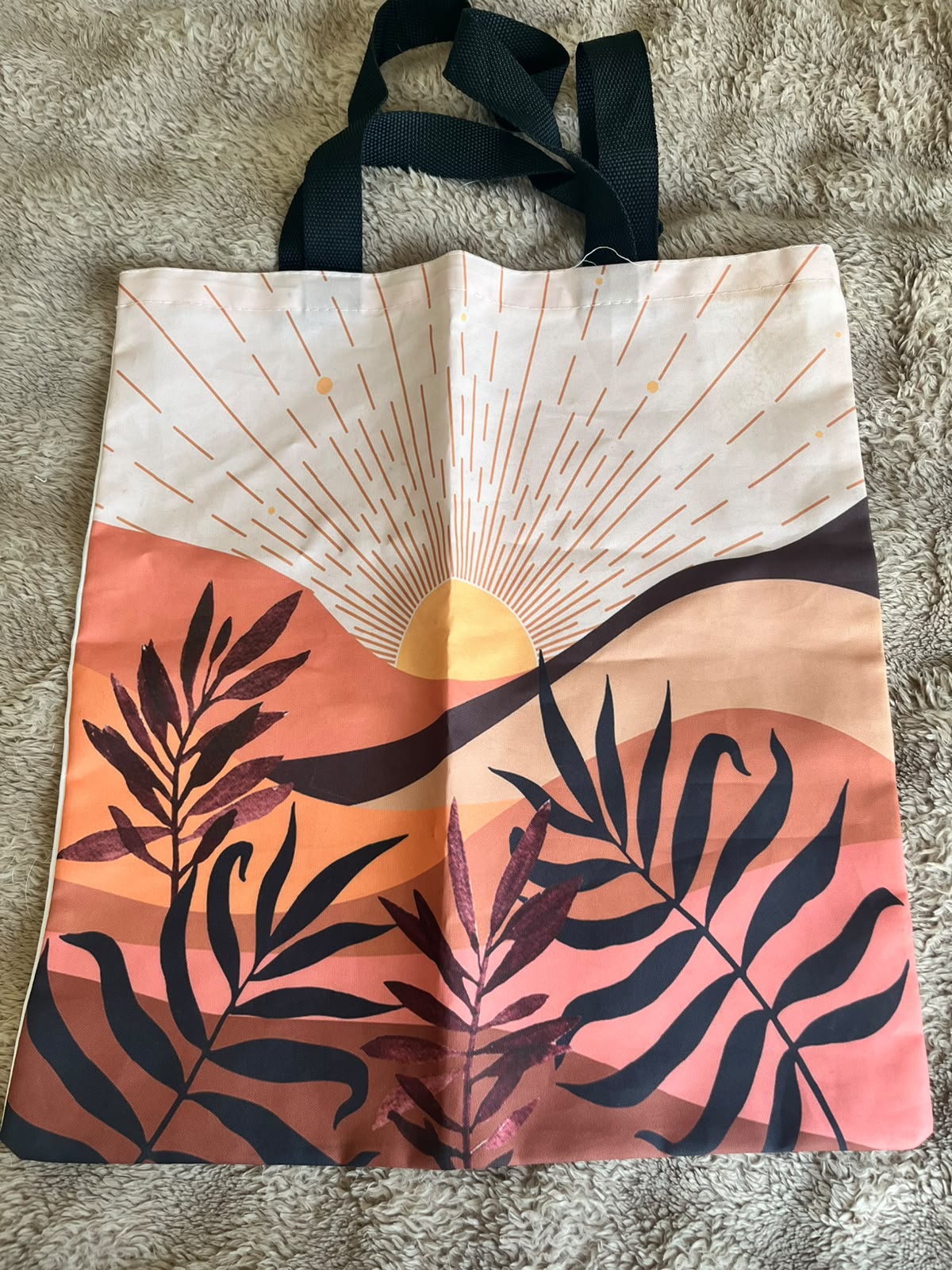 Sunset Botanical Print Tote Bag